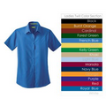 Ladies 100% Cotton Premium Twill Shirt - Short Sleeve